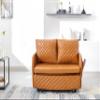Convertible Sleeper Sofa Bed, Modern Velvet Loveseat Couch with Pull Out Bed, Small Love Seat Futon Sofa Bed with Headboard, 2 Pillows & Side Pockets for Living Room view 3