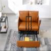 Convertible Sleeper Sofa Bed, Modern Velvet Loveseat Couch with Pull Out Bed, Small Love Seat Futon Sofa Bed with Headboard, 2 Pillows & Side Pockets for Living Room view 4
