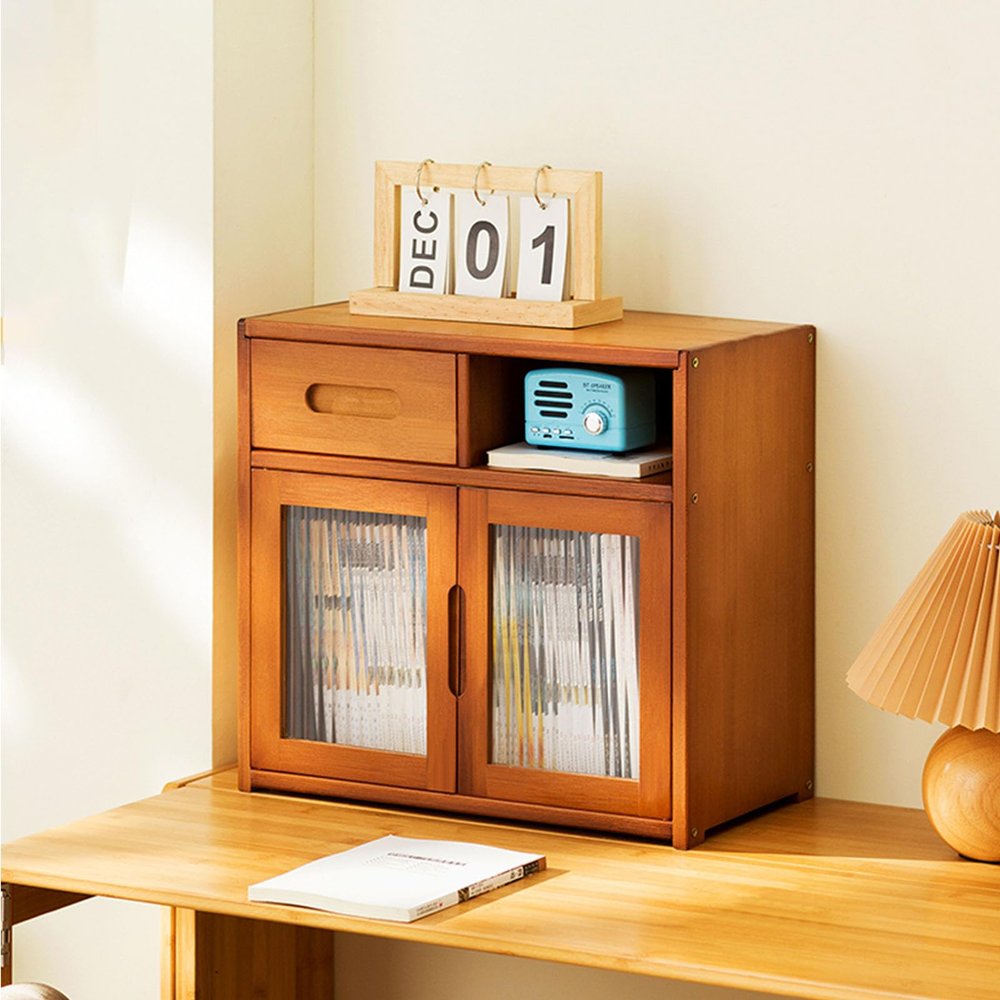 WDZDMYL Sideboard Cabinet, Wood Glass Sideboard with Storage, Display case Multi-Layered Storage with Large Capacity, Table Credenza with Doors for Kitchen, Dinning Room, Living Room