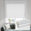 MiLin No Tools No Drill Cordless Roller Shades 100% Blackout Roller Windows Shades Thermal Insulated Reduce Noise Privacy Window Rolling Blinds for Windows and Office (White, 27 1/2" W x 48" H) view 1