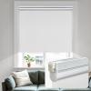 MiLin No Tools No Drill Cordless Roller Shades 100% Blackout Roller Windows Shades Thermal Insulated Reduce Noise Privacy Window Rolling Blinds for Home and Office (Snowscape White, 31" W x 48" H) view 1