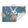 1 PVC Placemats Set Place Mats Cute Easter Bunny Non-Slip Weave Place Mats 12" x 18" Farmhouse Table Mat Set for Family Dinners Wedding Parties view 2