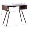 35.4" Writing Computer Desk with Drawer, Walnut & White view 2