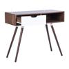 35.4" Writing Computer Desk with Drawer, Walnut & White view 3