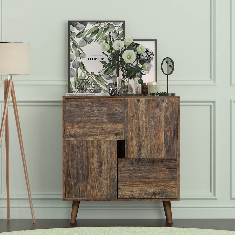 Sideboard, with Four Storage Spaces, Restaurant Sideboard, Entrance Channel Basement, Bedroom and Living RoomEspresso