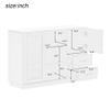 Kitchen Functional Sideboard with Glass Sliding Door and Integrated 16 Bar Wine Compartment, Wineglass Holders (White) view 4