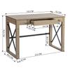 44.1" W x 20.1" D x 30.1" H Industrial Computer Desk with 1 Drawer - Wood Color view 2