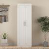 High Wardrobe and Kitchen Cabinet with 2 Doors and 3 partitions to Separate 4 Storage Spaces, White view 1