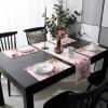 Valentine's Day Table Runner and Placemats Set of 4 Red Love Heart Dog Kissing Pink Scarf Cotton Linen Dining Table Runner 70 Inch and Washable Table Mats 4 Pcs Kits for Home Kitchen Decor view 3