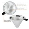Pour Over Coffee Dripper Slow Drip Paperless Coffee Filter, Double Mesh Stainless Steel Pour Over Coffee Maker for Single Cup Brew Reusable Cone Filter, Coffee Drip Cone, Fine Mesh Strainer(1-2 Cup) view 2