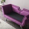 61" Width Modern Accent Velvet Upholstered Loveseat Settee Nailhead Trimming Curved Backrest Rolled Arms Couch with Removable Cushion Silver Metal Legs Living Room Set,Purple view 3
