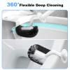 HAMITOR Toilet Bowl Brush Holder Set: Curved Design with Holder for Deep Cleaning Under Rim - Compact Hidden Scrubber for Small Space - Modern RV Bathroom Accessories - 2 Pack view 3
