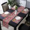 Valentine's Day Table Runner and Placemats Set of 2 Red Love Heart Black Buffalo Plaid Cotton Linen Dining Table Runner 70 Inch and Washable Table Mats 2 Pcs Kits for Home Kitchen Decor view 2