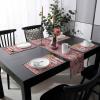 Valentine's Day Table Runner and Placemats Set of 2 Red Love Heart Black Buffalo Plaid Cotton Linen Dining Table Runner 70 Inch and Washable Table Mats 2 Pcs Kits for Home Kitchen Decor view 3