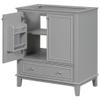 KAMNIK Bathroom Vanity Base Modern Blue 30" Bathroom Vanity Set with Drawer and Adjustable Open Shelves Multi-Functional Bathroom Cabinet Solid Wood Frame Space Saver Organizer,Grey view 1