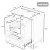 KAMNIK Bathroom Vanity Base Modern Blue 30" Bathroom Vanity Set with Drawer and Adjustable Open Shelves Multi-Functional Bathroom Cabinet Solid Wood Frame Space Saver Organizer,Grey view 2