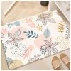 Diatomaceous Earth Bath Mat, Super Absorbent Diatomite Stone Bath Mat, Non Slip Fast Drying Shower Mat, Thin Bathroom Rugs Floor Mat Machine Washable(4x5ft/48x60in, Colorful Leaves Circles, Beige) view 1