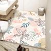 Diatomaceous Earth Bath Mat, Super Absorbent Diatomite Stone Bath Mat, Non Slip Fast Drying Shower Mat, Thin Bathroom Rugs Floor Mat Machine Washable(4x5ft/48x60in, Colorful Leaves Circles, Beige) view 2