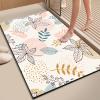 Diatomaceous Earth Bath Mat, Super Absorbent Diatomite Stone Bath Mat, Non Slip Fast Drying Shower Mat, Thin Bathroom Rugs Floor Mat Machine Washable(4x5ft/48x60in, Colorful Leaves Circles, Beige) view 3