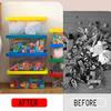 loobuu Plastic Storage Bins with Lids - Stackable Toy Storage Organizer Box Set of 2, Toy Chests with Compatible Building Baseplate and Lid, Storage Container for Building Bricks - Yellow+Blue view 3