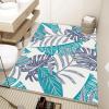 NEVKA Diatomaceous Earth Bath Mat, Rug for Bathroom, Quick Dry Bathtub Mat, Non Slip Bathroom Rugs, Stone Bath Mat Washable(4x5ft/48x60in/120x150cm, Palm Fronds, Turquoise/Gray/Ivory) view 2