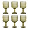 BTGLLAS 9oz Transparent Wine Goblets Set Of 6 Clear Glass Goblets Fancy Wine Glass Cute Wine Glasses Vintage Glassware For Wine Water Or Cocktails (Glass, Green6Pcs) view 1