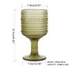 BTGLLAS 9oz Transparent Wine Goblets Set Of 6 Clear Glass Goblets Fancy Wine Glass Cute Wine Glasses Vintage Glassware For Wine Water Or Cocktails (Glass, Green6Pcs) view 2