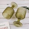 BTGLLAS 9oz Transparent Wine Goblets Set Of 6 Clear Glass Goblets Fancy Wine Glass Cute Wine Glasses Vintage Glassware For Wine Water Or Cocktails (Glass, Green6Pcs) view 3