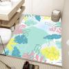 Diatomaceous Bath Mat 1.5x2.5ft/18x30in/45x75cm Fast Drying Non Slip Large Diatomite Shower Mat, Super Absorbent Shower Mat Thin Bathroom Rugs Floor Mat (Abstract Colorful Leaves, Pink/Green/Yellow) view 2