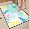 Diatomaceous Bath Mat 1.5x2.5ft/18x30in/45x75cm Fast Drying Non Slip Large Diatomite Shower Mat, Super Absorbent Shower Mat Thin Bathroom Rugs Floor Mat (Abstract Colorful Leaves, Pink/Green/Yellow) view 3