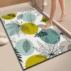 Stone Bath Mat, Diatomaceous Earth Shower Mat Non Slip Instantly Removes Water Drying Fast Bathroom Mat Natural Easy to Clean(3x6ft/36x72in/90x180cm, Boho Style Maples and Colorful Circles Pattern) view 3