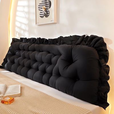 LQdpdd College Dorm Bed Bolster Pillow Long Reading Rectangular Headboard Pillow Backrest Support Cushion for Sitting in Bed Daybed Pillows Soft,Black,Full/120 * 50cm