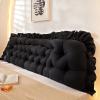 LQdpdd College Dorm Bed Bolster Pillow Long Reading Rectangular Headboard Pillow Backrest Support Cushion for Sitting in Bed Daybed Pillows Soft,Black,Full/120 * 50cm view 1