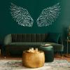 Angel Wings Metal Wall Art, Angel Wings Metal Wall Decor, Large Angel Wings Wall Sculpture, Geometric Angel Wings Wall Decor, Metal Wall Decor For Living Room, Wall Art Bedroom (39"x39"|100x100cm(each piece), Gold) view 2