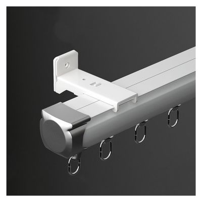Ceiling Curtain Track Room Divider Hospital Curtain White Aluminum Curtain Track System, Curtain Slider Pole, Not Bendable Curtain Rod Rail for Bedroom/Gazebo/Office, Heavy Duty Room Divider Rods ( Co