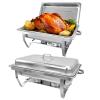 EVGTTI 2 Pack 8 Quart Full Size Stainless Steel Chafing Dishes view 1
