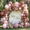 Dusty Rose Pink Balloon Arch Kit Double Stuffed Mauve Light Pink Matte Blush Nude Boho Balloon Garland for Baby Shower Birthday Bridal Wedding Valentines Party Decoration view 1
