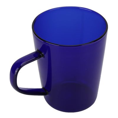 380ml Milk Cup High Borosilicate Glass Thermal Easy to Clean Glass Mug for Kitchens Hotels Coffee Shops Suitable for Hot and Cold Beverages (Blue)