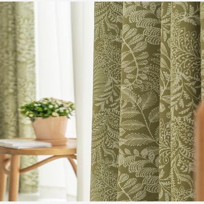 Green Linen Curtains 96 Inches Long for Living Room 1 Panel Pinch Pleated 60% Blackout Boho Drapes Floral Farmhouse Sage Green Curtain 96 Inch Length for Christmas Decor Dining Room Bedroom 72*96