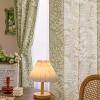 Green Linen Curtains 96 Inches Long for Living Room 1 Panel Pinch Pleated 60% Blackout Boho Drapes Floral Farmhouse Sage Green Curtain 96 Inch Length for Christmas Decor Dining Room Bedroom 72*96 view 3
