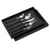 Gsycle Utensil Sets, Stainless Steel Cutlery Set Modern Flatware Set Tableware Set Include Knife Spoon Fork for Home Kitchen(Black) view 1