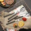Gsycle Utensil Sets, Stainless Steel Cutlery Set Modern Flatware Set Tableware Set Include Knife Spoon Fork for Home Kitchen(Black) view 2