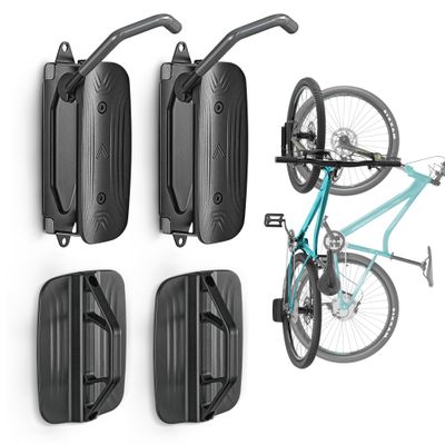 monTEK Swivel Bike Wall Mount, Vertical Bike Rack for Garage, 2 Pack, Gray