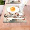 1 PVC Placemats Set Place Mats Bird Plum Leaf Painting Non-Slip Weave Place Mats 12" x 18" Farmhouse Table Mat Set for Family Dinners Wedding Parties view 3
