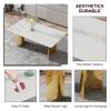 Modern Dining Table for 8,White Marble Dining Table with Golden Stainless Steel Base,71'' Gold Dining Table Ideal for Kitchen Dining Room view 4