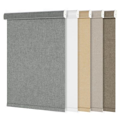 Sulugood Blackout Roller Shades for Windows Cordless Roller Blinds Linen Fabric Room Darkening Shades with Cassette Valance Thermal Insulated Window Shades for Home Door.Gray.47 W x 56" H