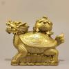 burid Pure Copper Dragon Turtle Sculpture Crafts Office Statue Dragon Turtle Auspicious Beast Living Room Store Decoration Gift, 13*7.5*10CM0.6KG view 1