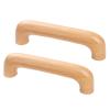 cupboard door knobs, 2 Pcs Natural Wooden Handle Solid Cabinet Knobs Wooden Bow Shaped Handle,for Cabinet Cupboard Door Drawer Dresser Door Handle (Hole Spacing 96Mm)/Hole ( Size : Hole Spacing 128Mm view 1
