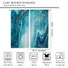 Abstract Marble Window Treatment Curtains for Girls Boy Home Decor Blue Green Jade Texture Gold Stripes Ombre Rod Pocket Decorative Drapes for Bedroom Living Room W42 x L45 Inch view 2