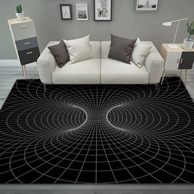 3D Illusion Carpet Entrance Door Floor Mat Abstract Geometric Optical Floor Mat Non-Slip Doormat Modern Living Room Home Decor Rug (3D Vortex Illusion (7),78.7 * 98.4inch)